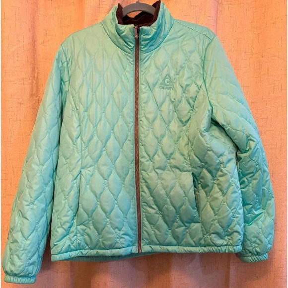 Gerry Womens Quilted Jacket Size XL
Aqua Blue Lined Neck 2 Pockets Full Zipper - Picture 1 of 12